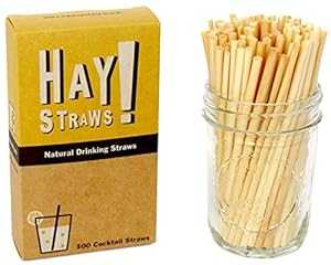 やあ！カクテルストロー 500ct 5 インチ 100% 生分解性、100% 植物由来、ベタつかない、グルテンフリー..
