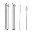Skingwa Collapsible Reusable Stainless Straw, Telescopic Straw with Case Cleanin...