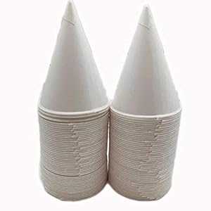 PEPPERLONELY ホワイトペーパーコーンカップ スノーコーンカップ 8オンス 100個パック PEPPERLONELY White Paper Cone Cups Snow Cone Cups 8 Ounce 100 Pack
