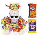EVA 039 S GIFT UNIVERSE Halloween Gifts Skull White Bucket with Filled Assorted Candies 1.5 Lbs. - Great Candy Basket Treats for Kids, Girls, Boys, Child, Toddler and College Students