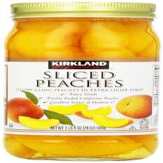 カークランド スライスピーチ、24オンス (4個パック) Kirkland Sliced Peaches, 24 Ounce (Pack of 4)