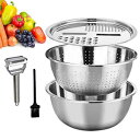 Iniftyle Stalnless Steel Colander Strainer Set With Vegetable Cutter Chopper Peeler And Cleaning Brush 5-Quart (Set Of 5)