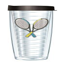 ejXPbgGugx[16IX^u[Jbviӂtj Signature Tumblers Tennis Rackets Emblem Traveler 16 Oz Tumbler Cup with Black Lid