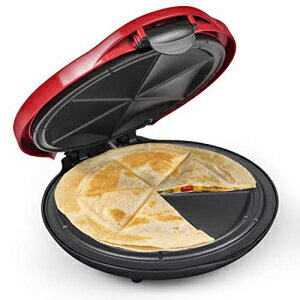 mX^WA^RXΗjfbNX10C`6EFbWdCPTfB[[J[Aǉ̃X^btBOb`tA Nostalgia Taco Tuesday Deluxe 10-Inch 6-Wedge Electric Quesadilla Maker with Extra Stuffing Latch, Red