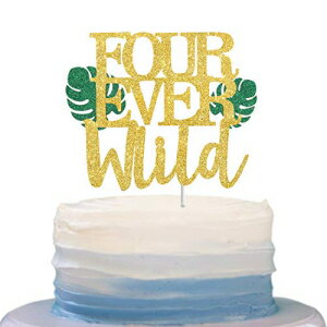 子供のためのGilttlerFour Everワイルドケーキトッパーワイルドシング4歳の誕生日ケーキの装飾、4歳のパーティーの装飾への部族の歓声 ..