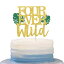 ҶΤGilttlerFour Ever磻ɥȥåѡ磻ɥ4Ф4ФΥѡƥؤ²δ PANHUI Gilttler Four Ever Wild Cake Topper for kids Wild Thing 4th Birthday Cake Decor, Tribal Cheers to 4
