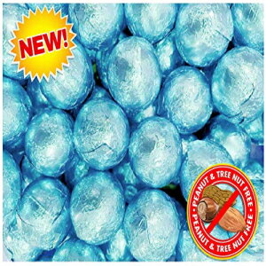 アルバートのカラースプラッシュベイビーブルーフォイルミルクチョコレートボール、再封可能なスタンドアップバッグ、1.5 LB（24オンス） Alberts' Candy Albert's Color Splash Baby Blue Foiled Milk Chocolate Balls, Resealable Stand Up Bag, 1.5