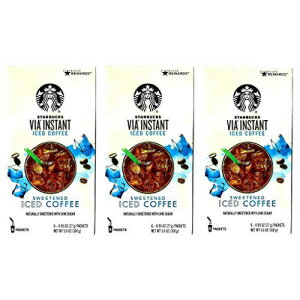 CC Goods Starbucks Via Instant Coffee Sweetened Iced Coffee - Pack of 3 Boxes - 18 Packets Total - 6 Packets Per Box - Bulk Starbucks Instant Coffee