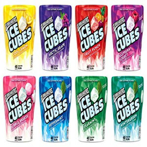 Ice Breakers Ice Cubes Sugar-Free Gum 8-Pack Variety Collection 40 Pcs/Bottle (Cool Lemon, Arctic Grape, Fruit Punch, Raspberry Sorbet, Bubble Breeze, Peppermint, Spearmint, Wintergreen)