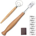 iHomeGarden Bakers Bread Lame Tool and Danish Dough Whisk for Baking Cake Pizza, Stainless Steel Dough Scoring Knife with 5 Replacement Blades Leather Storage Cover, Lame Bread Dough Whisk Slashing Tool