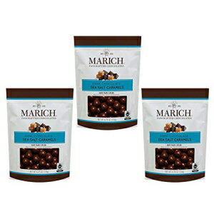 楽天Glomarketマリッチダークチョコレートシーソルトキャラメル、4.75オンスポーチ（3個入り）-おいしいスナック、共有可能、ギフト性のあるチョコレート、本物のおいしい、心地よい成分 Marich Dark Chocolate Sea Salted Caramels, 4.75 oz Pouches （Pack of 3） - Deli