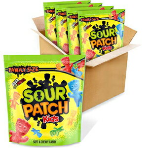 SOUR PATCH KIDS Soft & Chewy Candy, Family Size, Valentines Candy, 4 - 1.8 lb Bags