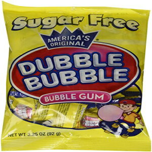 Dubble Bubble シュガーフリー、3.25 オンスバッグ (12 個パック) Dubble Bubble Sugar Free, 3.25-Ounce Bags (Pack of 12)