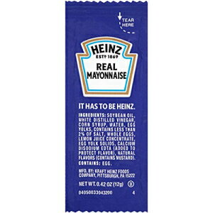 ハインツ リアル マヨ マヨネーズ シングル サーブ パケット (200 ct パック) Heinz Real Mayo Mayonnaise Single Serve Packets (200 ct Pack)