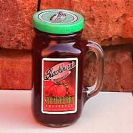 ブラックバーンのプリザーブとジェリーズ18オンスジャー（ガラスの再利用可能なハンドル付きマグカップに詰められています）（ストロベリープリザーブ） Blackburn's Preserves & Jellys 18oz Jar (Packed in a Glass Reusable Handled Mug) (Strawberry