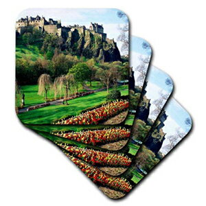 3dRose cst_54126_1スコットランド、エジンバラの城-ソフトコースター、4個セット 3dRose cst_54126_1 Castle in Edinburgh Scotland-Soft Coasters, Set of 4