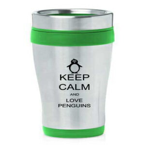 O[16IXfMXeXX`[gx}OZ444Ĉ̃yM MIP Green 16oz Insulated Stainless Steel Travel Mug Z444 Keep Calm and Love Penguins