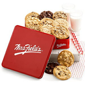 Mrs. Fields Cookies Full Dozen Signature Cookie Tin (12 Count) Includes 5 Different Flavors