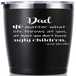momocici Dad No Matter What Life Throws At You Ugly Children 20 OZ Tumbler.Fathers Day Gifts.Dad Gifts from Daughter,Son,Wife.Birthday Gifts,Christmas Gifts for New Dad,Father,Husband,Men Travel Mug(Black)
