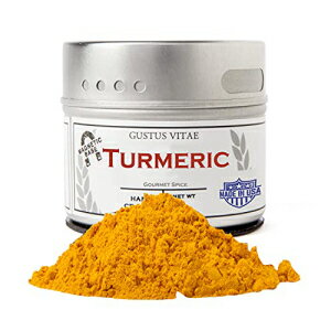 Turmeric Powder - Non GMO - Artisanal Spice - Sustainably Sourced - Grown in USA - All Natural - Not Irradiated - Crafted By Gustus Vitae - 1.4 Oz Net Weight - 4 Oz Tin 1