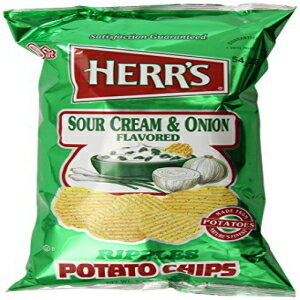 Herr's サワークリームとオニオンのポテトチップス、9 オンス (1 個パック) (パッケージは異なる場合があります) Herr's Sour Cream and Onion Potato Chips, 9 Ounce (Pack of 1) (package may vary)