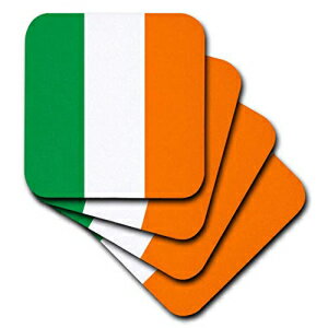 3dRose CST_158340_1アイルランドの旗アイルランドの緑白オレンジの縦縞イギリスイギリス世界の国のお土産ソフトコースター（4個セット） 3dRose CST_158340_1 Flag of Ireland Irish Green White Orange Vertical Stripes United Kingdom UK World Country