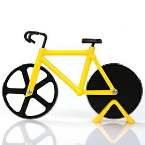 自転車ピザカッター、ステンレス鋼ダブルピザカッター Genossen Bicycle pizza cutter, stainless steel double pizza cutter