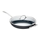 Kitchara Nonstick Frying Pan - 12 Hard Anodized Aluminum Skillet with Vented Glass Lid - Induction Compatible Oven Safe Large Fry Pan