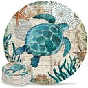 Vandarllin 6-Pieces, Drink Coasters Sea Turtle Ocean Animal Absorbent Stone Ceramic Coaster with Cork Back and NO Holder for Cups, Set of (6-Pieces)