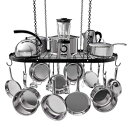 VDOMUSポットラックシーリングマウント調理器具ラックハンガーオーガナイザーフック付き（33 x 17インチ） Vdomus pot rack ceiling mount cookware rack hanging hanger organizer with hooks (33 x 17 Inch)