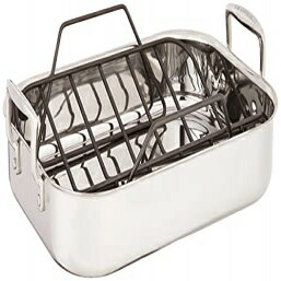 Le Creuset Stainless Steel Roasting Pan with Nonstick Rack, 14" x 10"