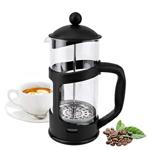 RAINBEAN Mini French Press for 12oz Small French Press Coffee Single-Serve Maker with 4 Level Filtration System Borosilicate Glass