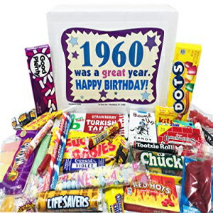 Woodstock Candy ~ 1960 62nd Birthday Gift Box Nostalgic Retro Candy Mix from Childhood for 62 Year Old Man or Woman Born 1960 Jr