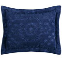 Better Trends Rio Collection is Super Soft and Light Weight in Floral Design 100 Percent Cotton Tufted Unique Luxurious Machine Washable Tumble Dry, Standard Sham, Navy