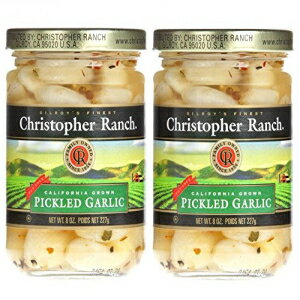 Christopher Ranch ピクルスガーリック – 有名な賞を受賞した家宝ガーリック (8 オンス (2 個パック)) Christopher Ranch PICKLED GARLIC – Famous Award Winning Heirloom Garlic (8 Oz (Pack of 2))