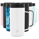 Simple Modern Coffee Mug Insulated Cup with Handle Scout Stainless Steel Travel Tumbler with Lid for Women, Men, 12oz -Winter White