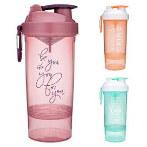 楽天GlomarketGOMOYO Smartshake Shaker Bottle with Motivational Quotes | 27 Ounce Protein Shaker Cup | Attachable Container Storage for Protein or Supplements | Perfect Fitness Gift | Be You Do You - Rose