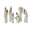 EbhtBjbṼNGCeBuR[vWLXg~ai6ZbgjuAN[ Creative Co-op Resin Nativity with Wood Finish (Set of 6 Pieces) Figurines, Cream