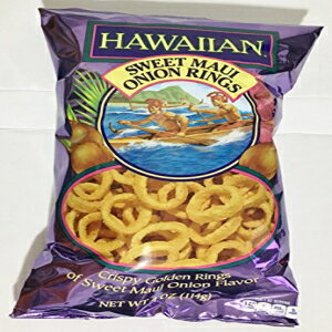 ハワイアン、スウィートマウイオニオンリング、クリスピーゴールデンリング、4オンスバッグ（3パック） Hawaiian Kettle Style Hawaiian, Sweet Maui Onion Rings, Crispy Golden Rings, 4oz Bag (Pack of 3)