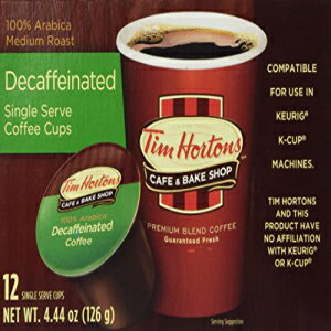 Tim Hortons シングルサーブ RealCup - カフェインレスコーヒーカップ - 12 カラット、ブラウン Tim Hortons Single Serve RealCup - D..