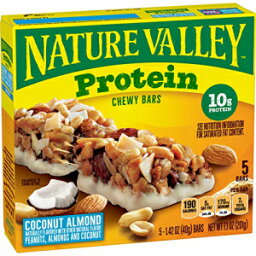 Nature Valley Protein Chewy Granola Bars, Coconut Almond, Gluten Free, 5 ct (Pack of 12)