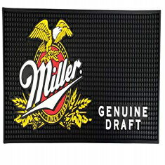 ミラー純正ドラフトビール長方形バーマットスピルマットレールドリップマット-20.5 x 8.25 Molson Coors Brewing Company Miller Genuine Draft Beer Rectangular Bar Mat Spill Mat Rail Drip Mat - 20.5 x 8.25