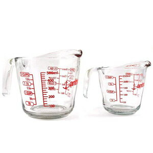 アンカーホッキング2ピースガラス計量カップセット16オンスと8オンス Anchor Hocking 2 Piece Glass Measuring Cup Set 16 oz and 8 oz