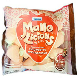 Frankford Mallo-Licious Strawberry Marshmallows 7 Oz! Chocolate Filled Strawberry Marshmallow! Soft and Creamy Colored Marshmallows! Delicious And Tasty Marshmallow Treats! Choose Your Flavor! (Strawberry)