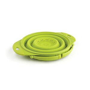 Dexas POP折りたたみ式シリコンザル、直径10インチ、ソリッドグリーン Dexas POP Collapsible Silicone Colander, 10 inch diameter, Solid Green