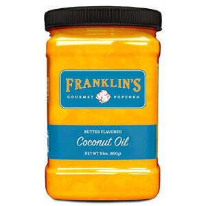 楽天GlomarketFranklin's グルメポップコーンバター風味ココナッツオイル - 30 オンス タブ - 美味しく、健康的、トランス脂肪ゼロ - グルテンフリー/ビーガンポップコーンオイル - 本物の映画館の味 - 米国製 Franklin’s Gourmet Popcorn Butter Flavored Coconut
