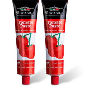 Tuscanini プレミアム ダブル濃縮トマトペースト チューブ、7.5 オンス (2 パック) イタリア産プレミアムトマト使用 Tuscanini Premium Double Concentrated Tomato Paste Tube, 7.5oz (2 Pack) Made with Premium Italian Tomatoes