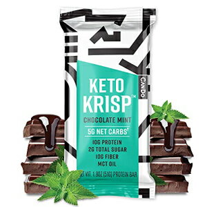 ケトクリスププロテインスナックバー-低炭水化物、低糖-（12パック、チョコレートミント）-グルテンフリーのクリスピー、完璧においしい、ケトジェニックヘルシーダイエットスナックと食品 Keto Krisp Protein Snack Bars - Low-Carb, Low-Sugar - (12 Pack,