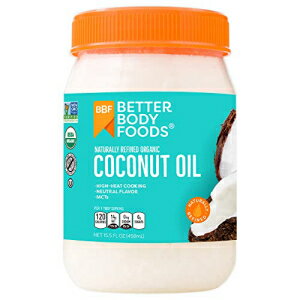 BetterBody Foods オーガニック天然精製ココナッツオイル、15.5オンス BetterBody Foods Organic Naturally Refined Coconut Oil, 15.5 Ounce