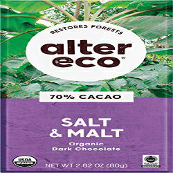Alter Eco | Chocolate Bars | Pure Dark Cocoa, Fair Trade, Organic, Non-GMO (12-Pack Dark Salt & Malt)